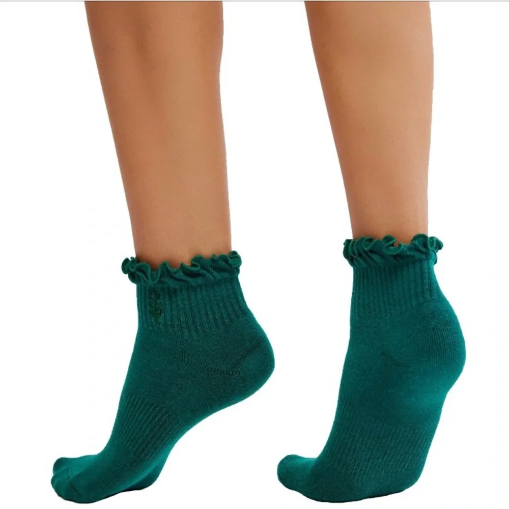 FP Movement by Free People Classic Ruffle Sport Socks (Midnight Jade) NWT